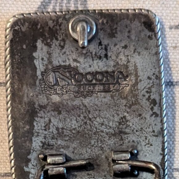 1979 Tex Tan Leather Belt with Nocona bull rider buckle